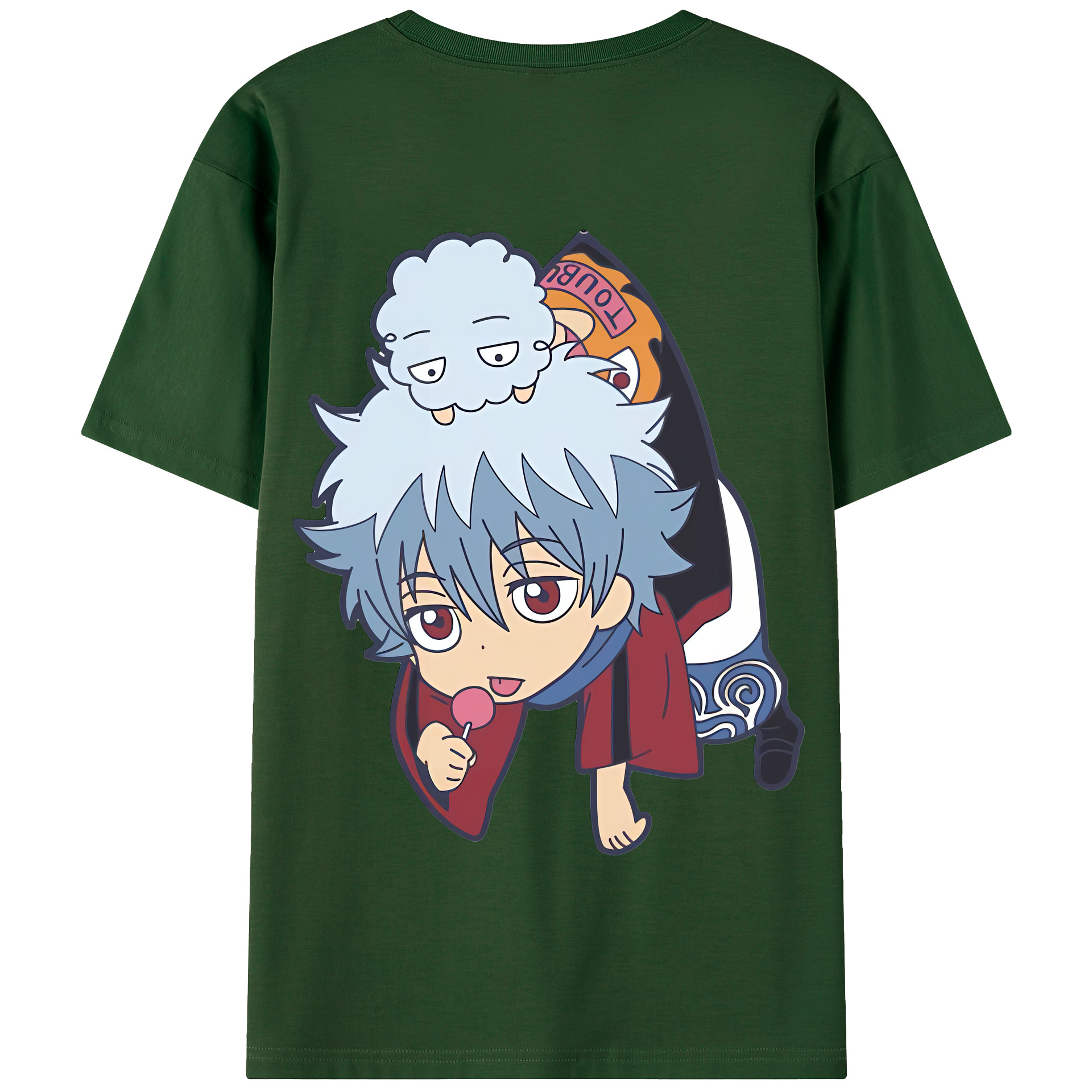 （画像用） ぎんたま 坂田銀時（さかたぎんとき） 神楽 志村新八（しむら しんぱち） GINTAMA Sakata Gintoki Kagura Shimura Shinpachi 綿100％半袖Tシャツ（背面プリント）